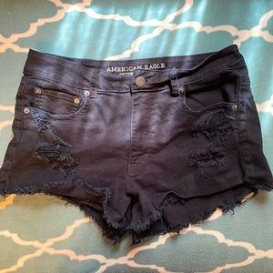 American Eagle High Rise Distressed Festival Shorts